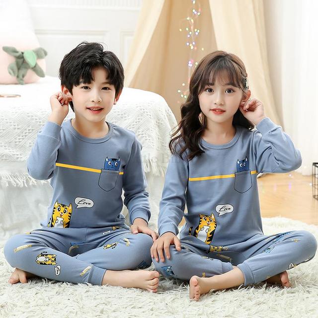 Boys Dinosaur Pajamas Children Sleepwear For 6 8 10 12 Years Kids Pajamas 100 Cotton Animal Cartoon Homewear Pajamas Suits