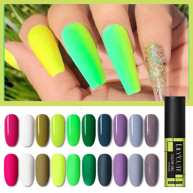 LILYCUTE 14 Colors 5ml Polish Line Gel Kit Nail Art Design UV/LED Nail Polish Drawing Polish DIY Painting Varnish Liner Gel