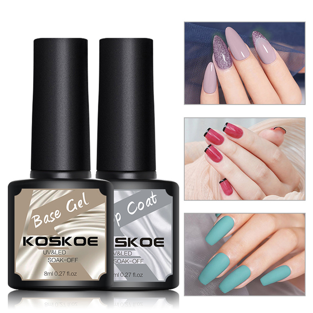 KOSKOE Gel Nail Polish Set 2/4/6pcs Hybrid Varnish Soak Off Gel UV LED Glitter Vernis Semi Permanent Nail Art Gel Polish Kit