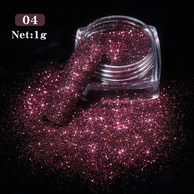 Born Pretty Reflective Glitter Powder Sea Salt Nail Powder Shining Nail Glitter Chrome Pigment Dust Hollow Powder Nail Decoration