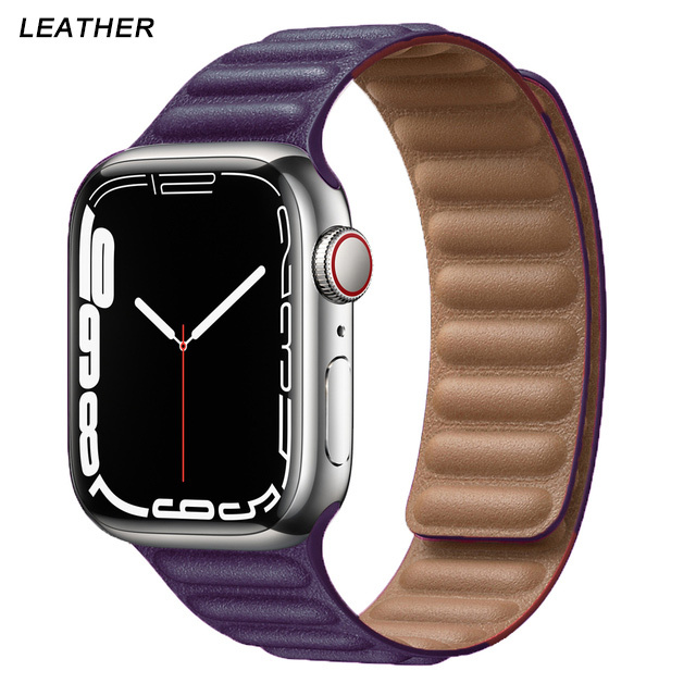 Silicone Suitable for Apple Watch Band Leather Link 44mm 45mm iWatch Series 7 6 SE 5 4 3 Watch Strap Bracelet 42mm 38mm Wristband