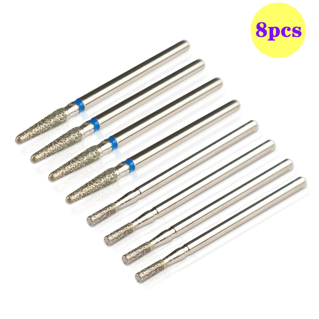 8pcs Diamond Milling Cutter for Manicure Set Nail Drill Bits Accessories Nozzles for Manicure Cutters Pedicure Sanding Nail File