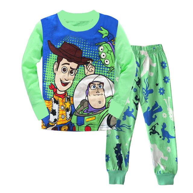 New Autumn Children's Clothing Sets Toy Story Cartoon Wooden Sets Kids Pajamas Buzz Lightyear Pijamas Jessie Long Sleeve Sleepwear