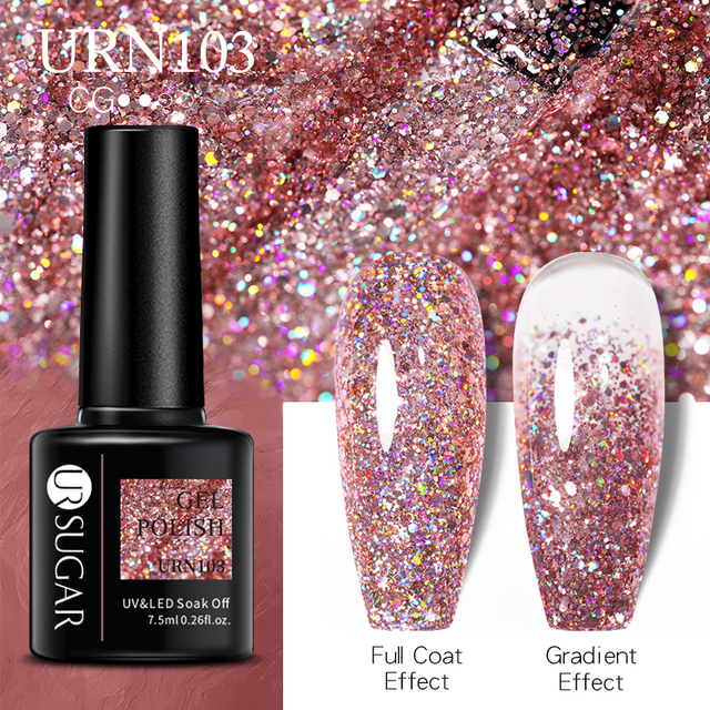 UR SUGAR Glitter Nail Gel Polish Color Glitter Sequins Shiny Gel Base Long Lasting Nail Art Varnish