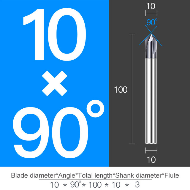 Chamfer Milling Cutter Carbide Angle Anti Chamfer End Mill Deburring V Grove Router 60 90 120 Degree 2 3 Flutes