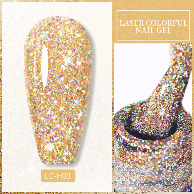 LILYCUTE 7ml Glitter Gel Nail Polish Laser Sequins Soak Off UV Gel Semi Permanent Colored Nails Gel Polish DIY Nail Art Esmalte