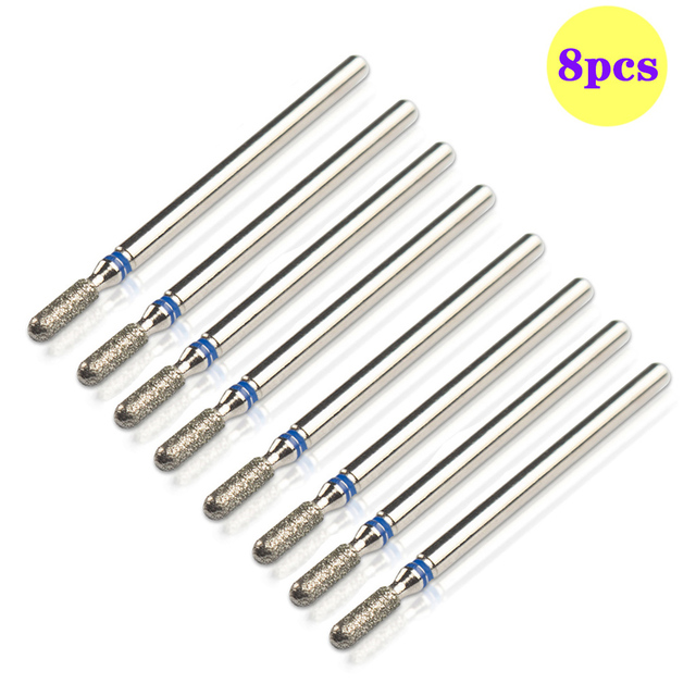 8pcs Diamond Milling Cutter for Manicure Set Nail Drill Bits Accessories Nozzles for Manicure Cutters Pedicure Sanding Nail File