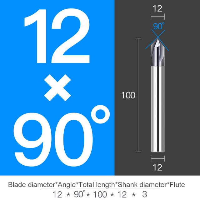 Chamfer Milling Cutter Carbide Angle Anti Chamfer End Mill Deburring V Grove Router 60 90 120 Degree 2 3 Flutes