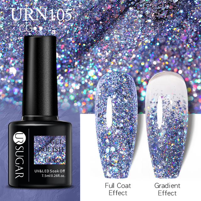 UR SUGAR Glitter Nail Gel Polish Color Glitter Sequins Shiny Gel Base Long Lasting Nail Art Varnish