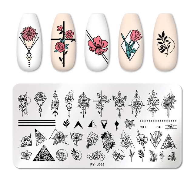 Nail Stamping Plates Natural Animal Snake Scale Flower Grass Tree Theme Image Template Nail Art Template Decoration 42 Designs