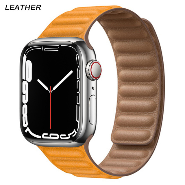 Silicone Suitable for Apple Watch Band Leather Link 44mm 45mm iWatch Series 7 6 SE 5 4 3 Watch Strap Bracelet 42mm 38mm Wristband