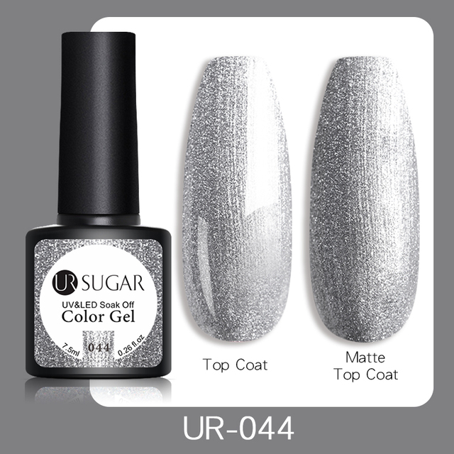 UR SUGAR 7.5ml Glitter UV Gel Polish Bling Sequins Rose Gold Silver Soak Off Manicure Nail UV Gel Polish Lacquer Base