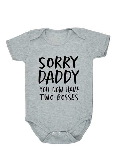 Newborn Baby Jumpsuit 0-18M Sorry Daddy As You Know Her Two Heads Funny Print Cotton Jumpsuit Baby Boy Short Sleeve Jumpsuit