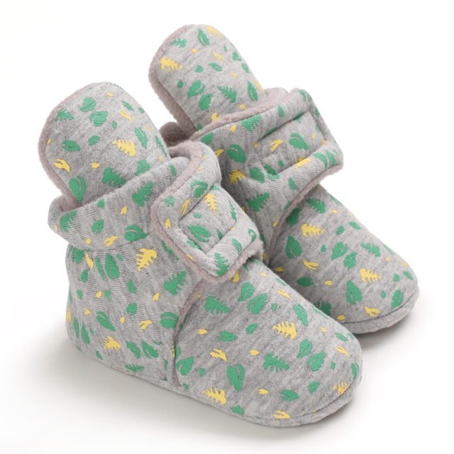 New Baby Boys Girls Walkers Floral Socks Cotton Comfortable Soft Anti-slip Walking Shoes Newborn Warm Shoes