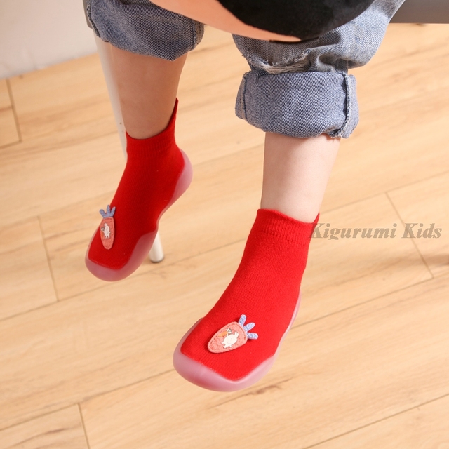 Baby First Shoes Baby Girls Newborn Knitwear Socks Warm Infant Winter Shoes Fox Rabbit Cartoon Kids Boy Casual Shoes 2021