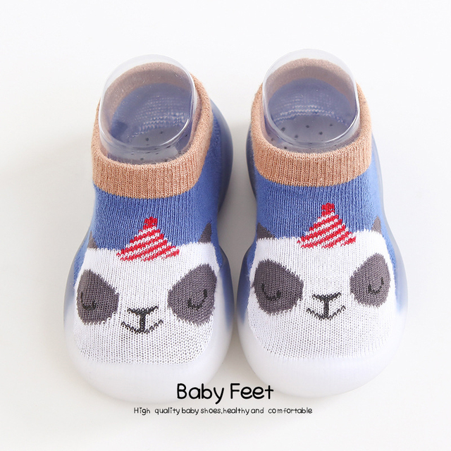 Unisex baby shoes first baby shoes first walkers boy soft sole rubber outdoor baby shoes cute animal socks baby anti-slip