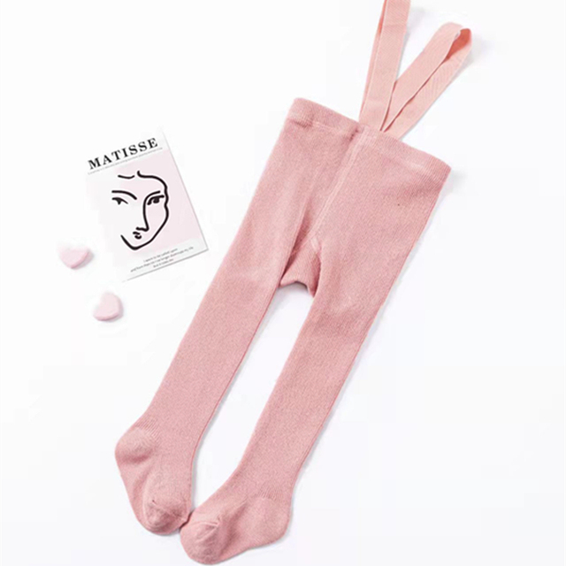 Breathable Infant Kids Suspenders Pantyhose Spring Autumn Baby Girls Boys Cute Solid Color High Waist Bandage Leggings Overall