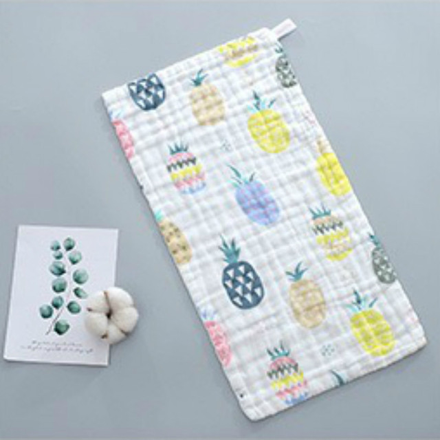 Six Layers Pure Cotton Baby Towel Cotton Gauze Combed Long Square Towel Newborn Washing Bath Towel 25x50cm