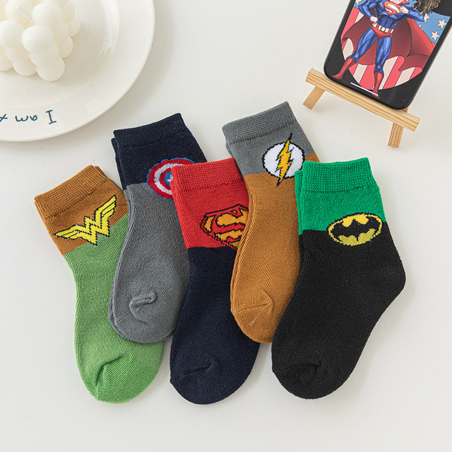 5pairs/lot 3 to 12 Years Kids Soft Cotton Socks Boy Girl Baby Cute Cartoon Warm Fashion School Socks Autumn Winter Cartoon