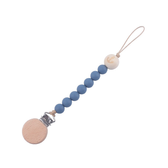 Wooden Baby Infant Toddler Doll Pacifier Silicone Soother Nipple Clip Chain Strap Baby Holder Chew Baby Teether Teething