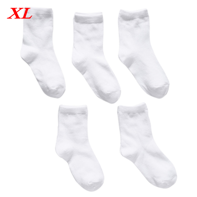 Pure White Baby Socks 5 Pairs Boys and Girls Breathable Cotton Sports Socks For Spring