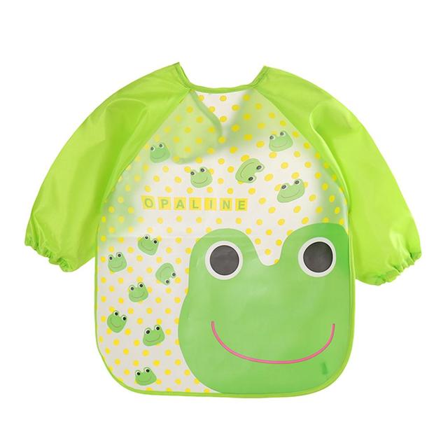 0-3Y Baby Bibs Cute Cartoon Animals Waterproof Children Colorful Bib Full Sleeve Bibs Children Apron Long Sleeve Feeding Bibs