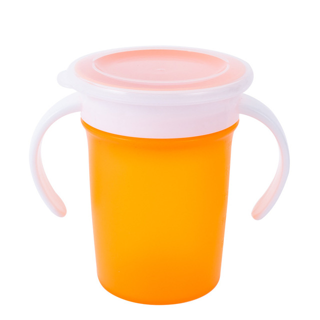 360 Degree Rotate Baby Learn Drinking Cup With Double Handle Flip Cover Leakproof Infant Water Cups BPA Free Bottle