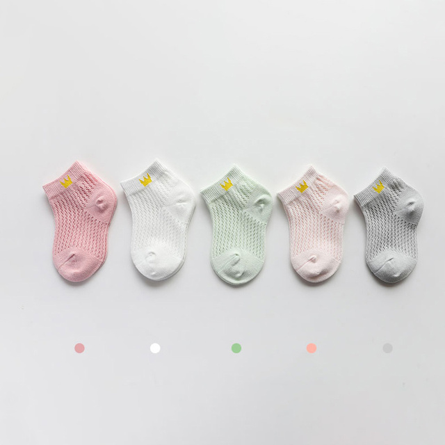 5pairs/set Breath Cotton Baby Boy Crystal Silk Kids Socks Summer Thin Mesh Baby Socks for Girls Children Socks Miaoyoutong