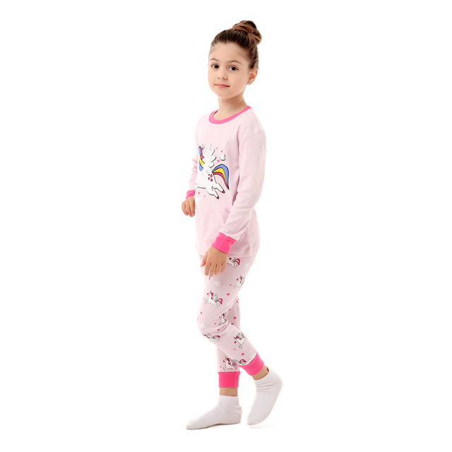 Girls Unicorn Pajamas Kids Sleepwear Dinosaur Pajamas Kids Rocket 1-8 Years New Set 2020