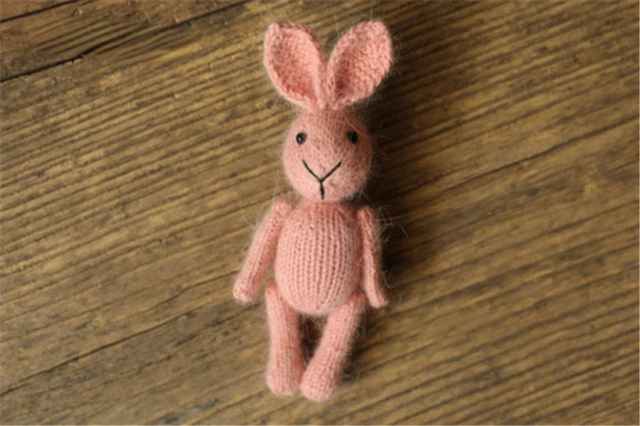 Newborn Photography Props Handmade Knitted Dolls Rabbit Bear Baby Photography Studio Accessories