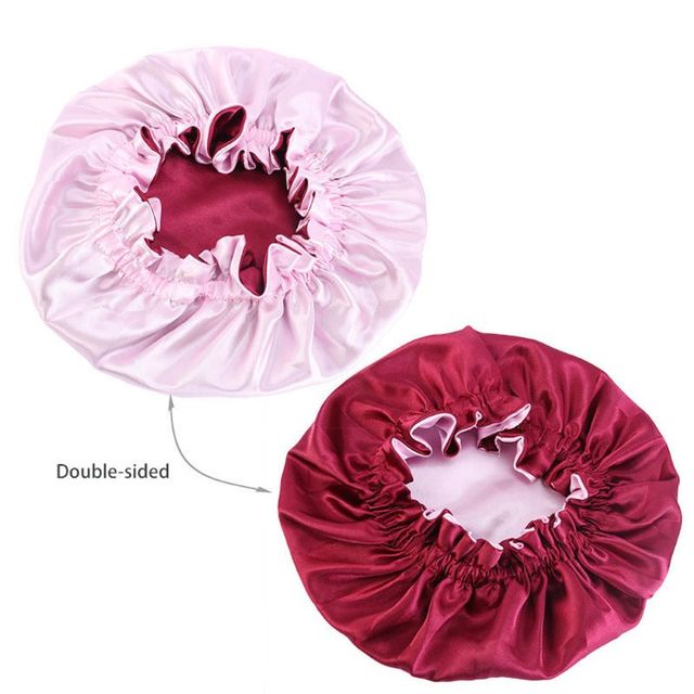 Baby Silky Silk Bonnet Double Layer Adjustable Sleep Cap Girl Night Turban Children Solid Headwear Cute Hat Fashion Hair Wear