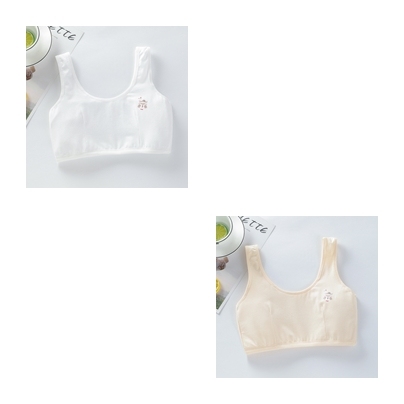 2pcs Teenage Bra Girl Bra Cotton Training Bra Underwear for Teenage Girl Sports Bra Children's Underwear Puberty Clothes 9-14 Years