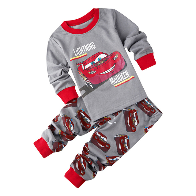 New Children Pajamas Sets Kids Boys Girls Cars Baby Clothes Sleepwear Cotton Pajamas Lightning McQueen Cartoon Sleepwear Set