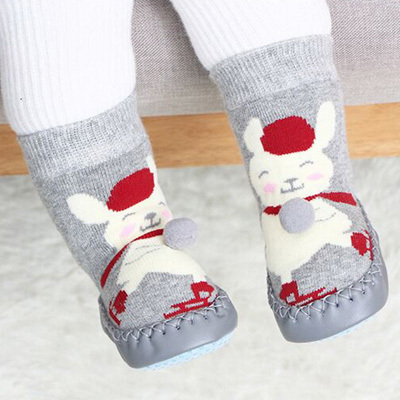 baby indoor sock shoes newborn baby socks winter thick terry cotton baby girl sock with rubber soles infant animal funny sock