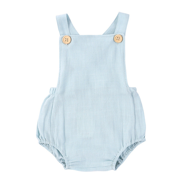 Summer Newborn Infant Baby Boys Girls Rompers Playsuit Jumpsuit Overalls for Kids Cotton Linen Sleeveless Baby Clothing