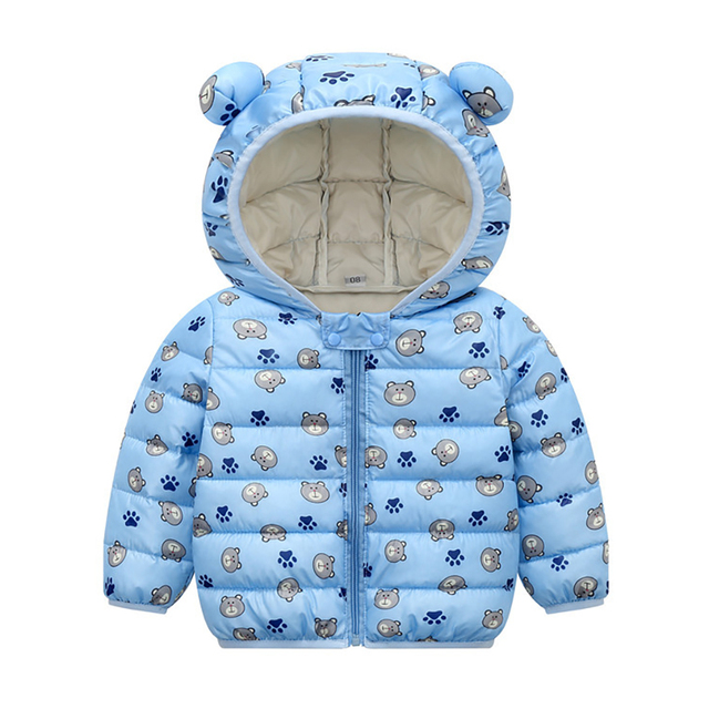 Autumn Winter Baby Kids Solid Outerwear Infant Boys Girls Hooded Jacket Coats Clothes Christmas Cotton Quilted Clothes JYF