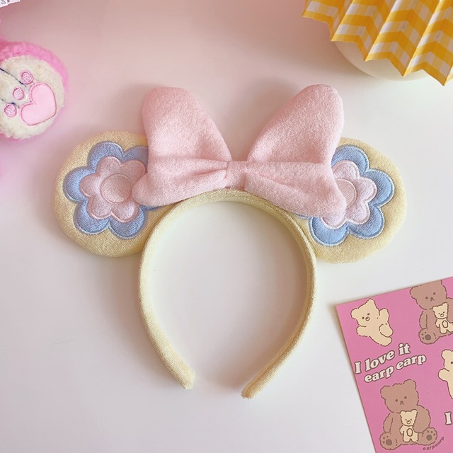 Mickey Minnie Mouse Ears Headband Red Bowknot Girl Bowknot Hair Hoop Disneyland Birthday Party Decoration Gift Pretend Toy