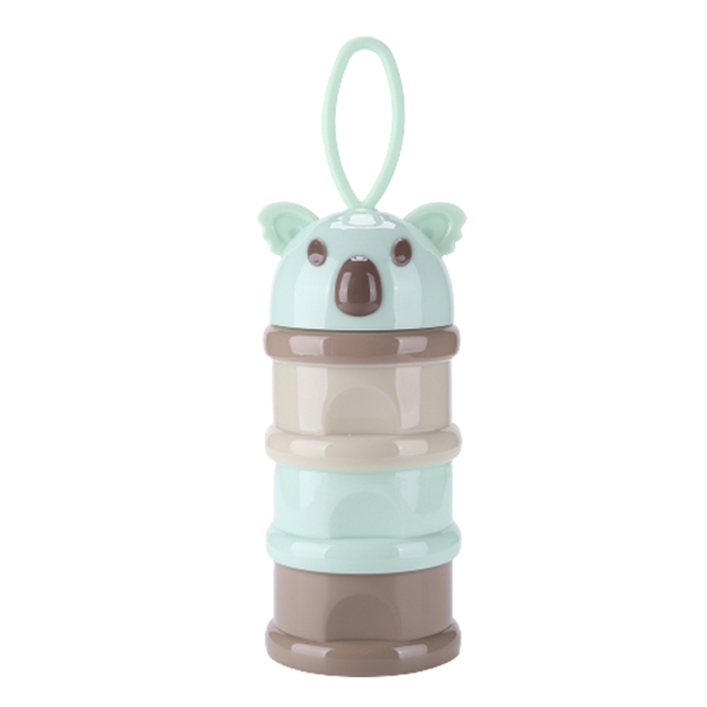 Bear Pattern Portable Baby Food Storag Slot Box Multigrain Cartoon Infant Milk Powder Tray Food Snack Container