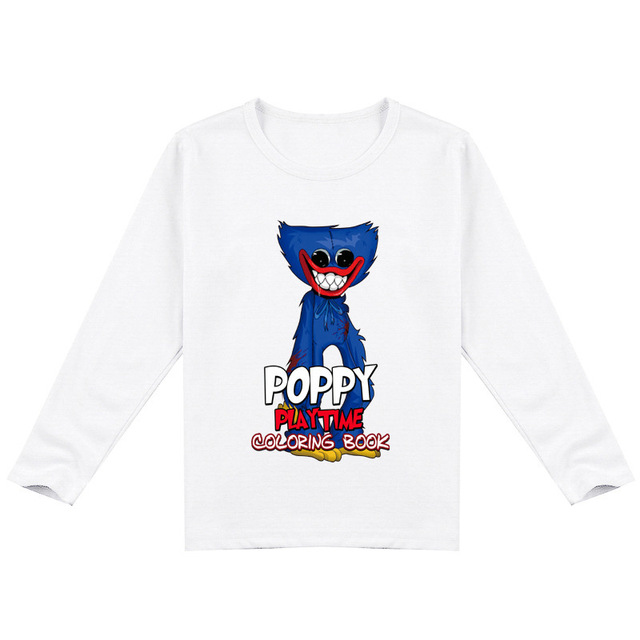 Casey Messi Houji Wai T-shirt Kids Costumes Scary Poppy Poppy Clothes for Boys Play Long Sleeve Clothes for Girls Casual T-shirts Harajuku