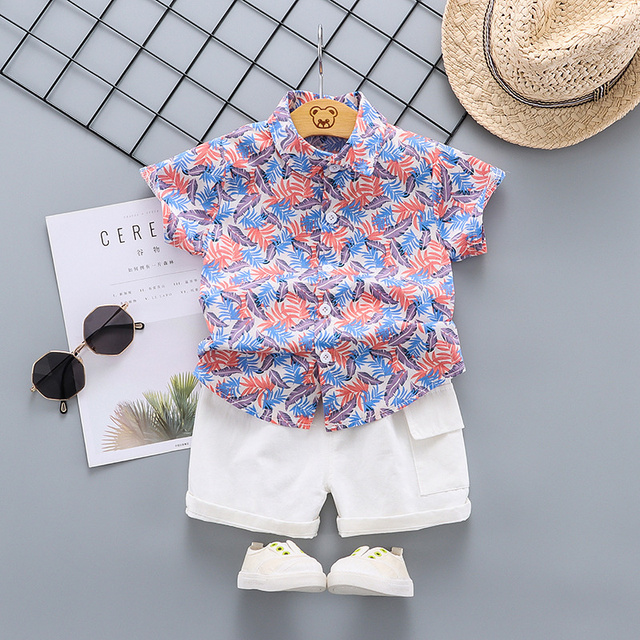 New Summer Baby Clothes Suit Children Boys Fashion Printed Shirt Shorts 2Pcs/Sets Toddler Casual Costume Infant Kids Sportswear