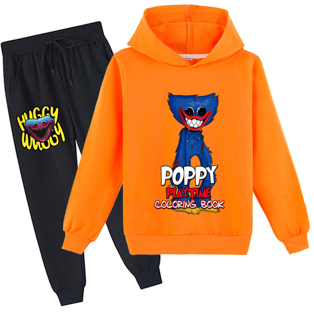 Kissy Messi Poppy Play Costume Kids Horror Clothes Baby Boys Harajuku Huggy Wuggy Hoodie Pants 2pcs Sets Teen Girls Clothes