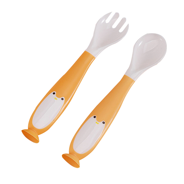 2pcs/set baby spoon fork set baby utensils portable children tableware baby feeding tableware food