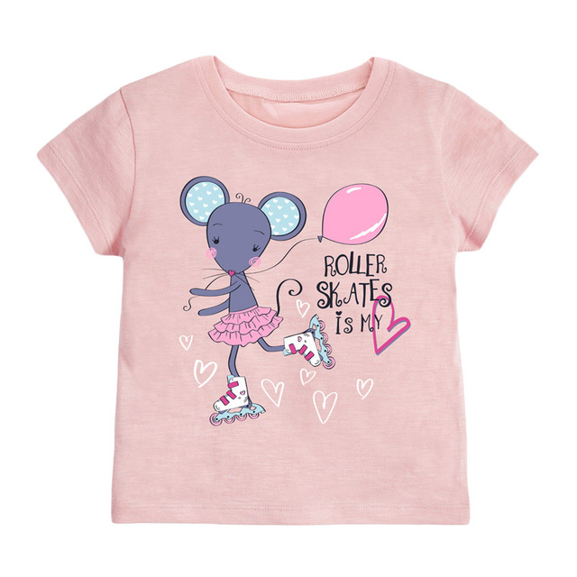 Little Maven 2022 Baby Girls New Fashion Tops Lovely Cartoon Rabbit Cotton T-shirt Soft and Comfort For Kids 2-7 Years