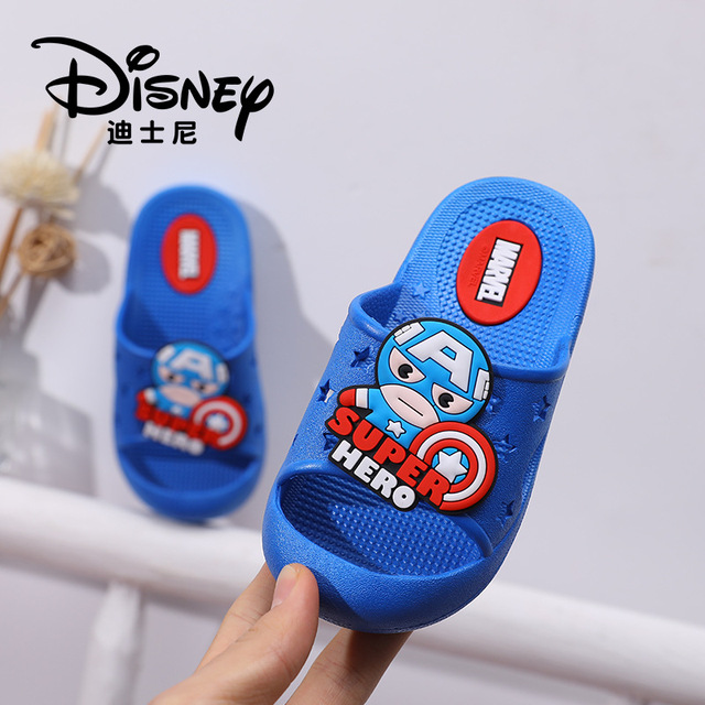 Disney Summer New Frozen Princess Slippers Non-slip Home Indoor Boys Mickey Mouse Cute Princess Off-Beach Shoes