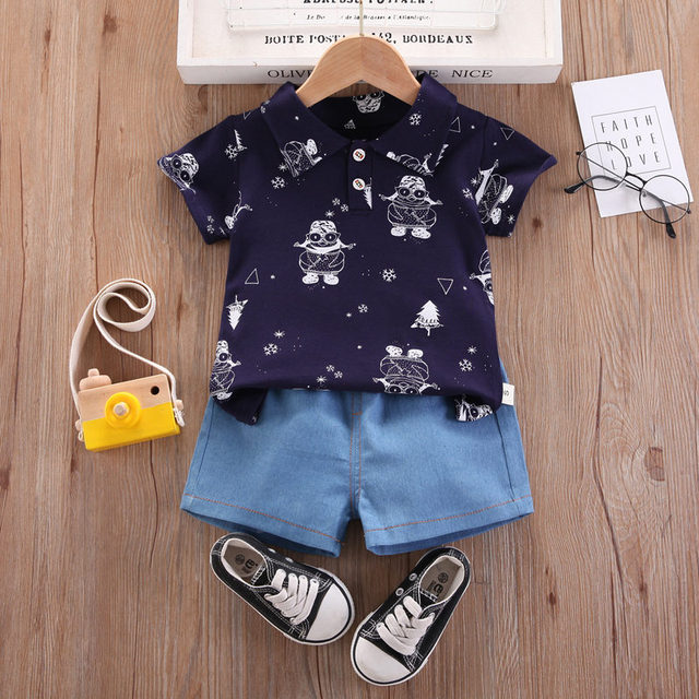 2022 kids clothes suit summer children boy girl full printed T-shirt shorts 2pcs/sets infant children clothing 1 2 3 4 years