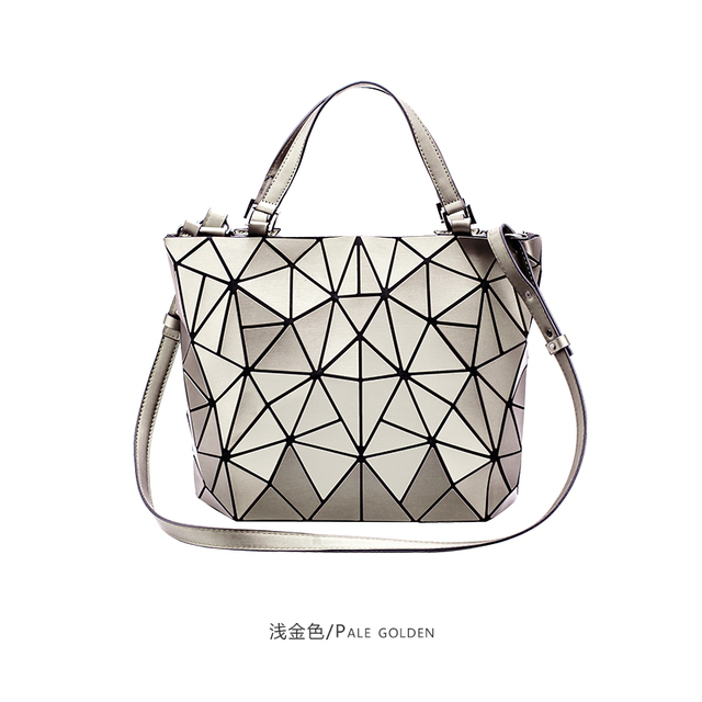 Women's Top Handle Handbag Hologram Matte Frosted High Quality Geometric Bucket Bag Feminine