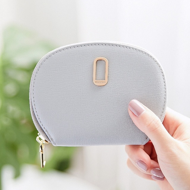 11Bits Women's Card Wallet Solid Color Zipper Organ Rfid Cardholer Pu Leather Credit Card Protecter Coin Purse Card & ID Holders