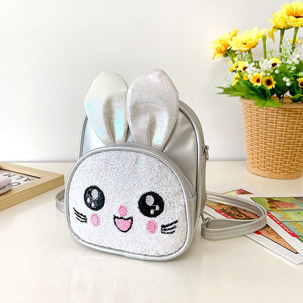 Cute Embroidered Rabbit Backpack Kindergarten School Bag Multi-purpose Girls Messenger Bag Shoulder Bag Children's Accessories