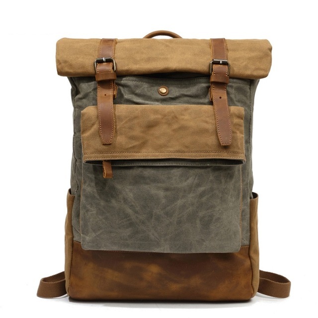 Backpack Men Casual Daypack Vintage Canvas Backpack School Boys Designer Waterproof Travel Bag Male Backpack Mochila