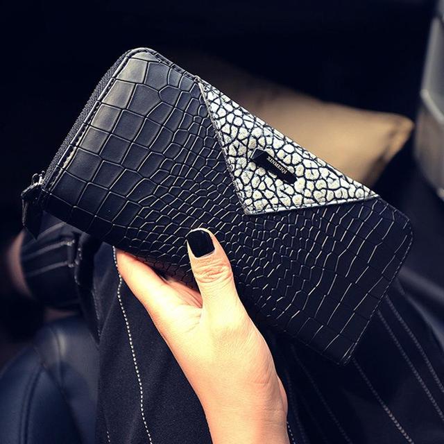 Women's Wallet Crocodile Pattern Purse Female Long Wallet Coin Purse Fashion Zipper Bag for Women Card Holders Clutch Money Bag